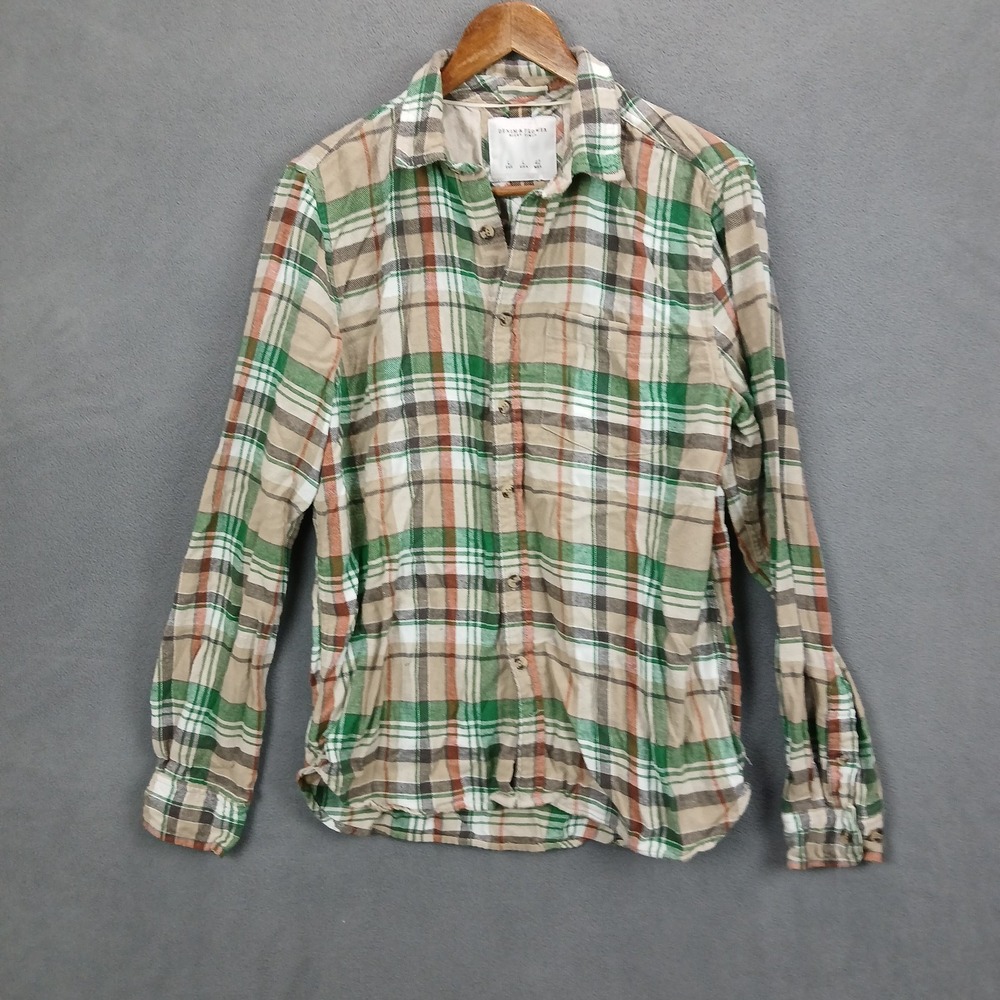 Denim & Flower Ricky Singh Shirt Mens Large Multicolor Flannel Plaid Button Up - Picture 1 of 8